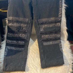 VOCAL PEEKABOO MESH AND STUDDED LEGGINGS